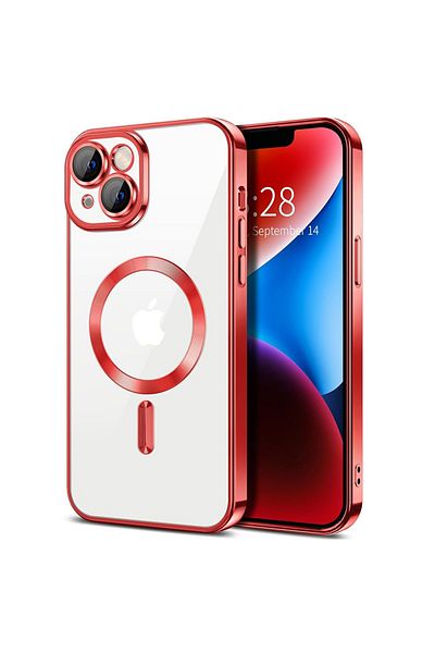 Techsuit Case for iPhone 14 Plus - Techsuit Luxury Crystal MagSafe - Red