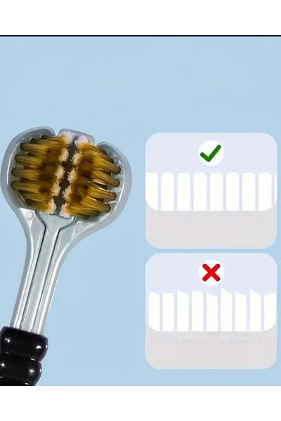 Antin Kuntin Green 3-Sided Toothbrush 3-Dimensional Soft Tip Complete Cleaning Versatile Protection Oral Cleaning