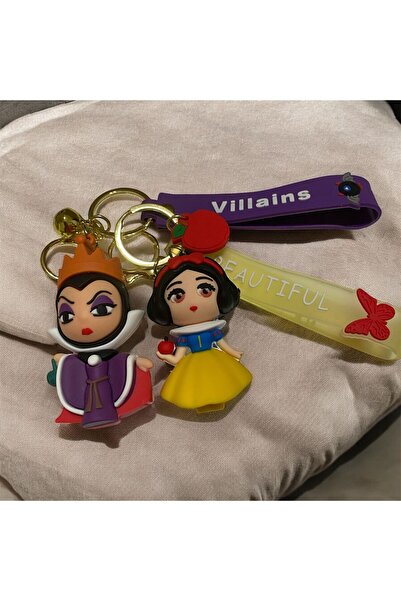 ÇERÇİ MELEK سلسلة مفاتيح وحقيبة زينة على شكل سنو وايت والملكة الشريرة