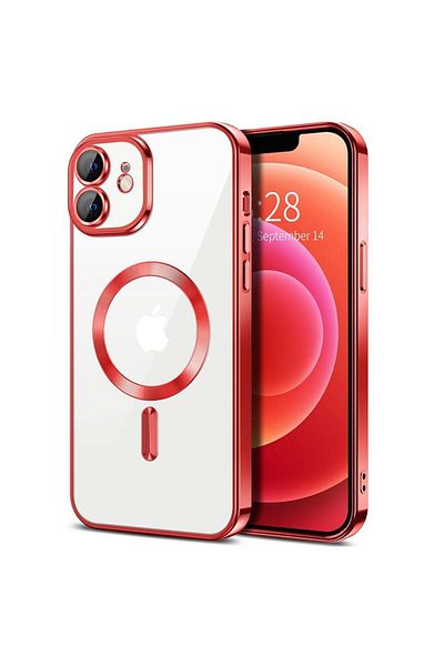 Techsuit Case for iPhone 12 - Techsuit Luxury Crystal MagSafe - Red