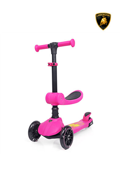Lamborghini Lisanslı L5 2in1 Katlanabilir Oturaklı Işıklı 3 Tekerlekli Çocuk Scooter