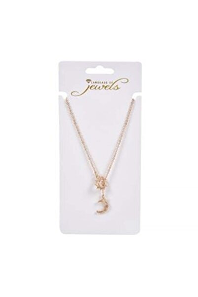 Sprise Colier Lant de Culoare Aurie cu Stea & Luna