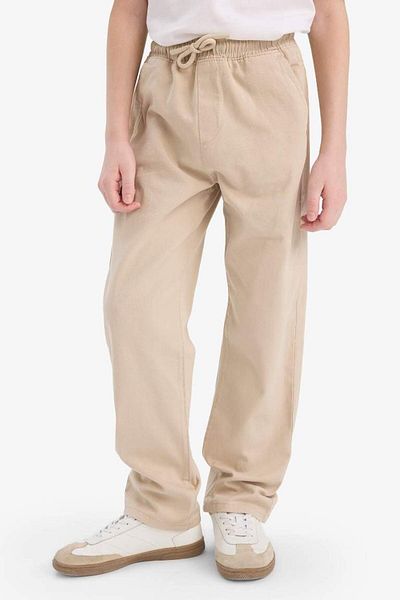DeFacto New Season Boy's Straight Leg Basic Straight Gabardine Trousers
