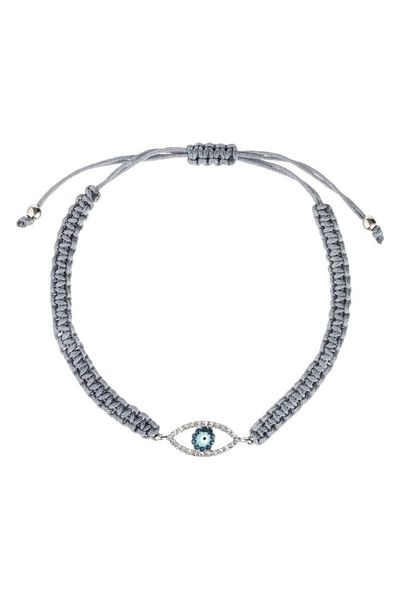 Sprise Bracelet with Grey Eye Oval Silver & Blue Beads