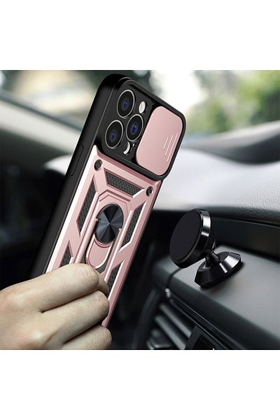 Techsuit Husă pentru iPhone 13 Pro Max - Seria Techsuit CamShield - Auriu roz