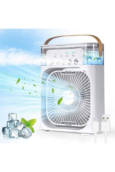 OEM Water spray fan, ZUBI, aromatherapy, LED light, USB power supply, WHITE