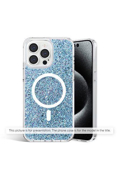 Techsuit Case for iPhone 15 - Techsuit Sparkly Glitter MagSafe - Blue