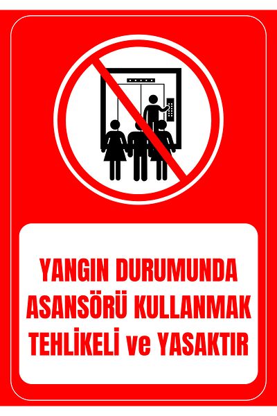 Girl Power 35 X 50 Elevator Use Dangerous and Prohibited in Case of Fire Foil Printing Sticker Warning Sign