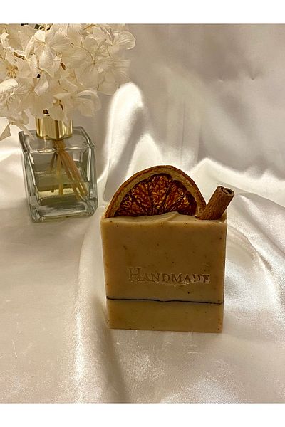 Port Aksesuar Cinnamon Orange Natural Handmade Soap – Purifying Soap with Mustard Seed Oil (for All Skin)