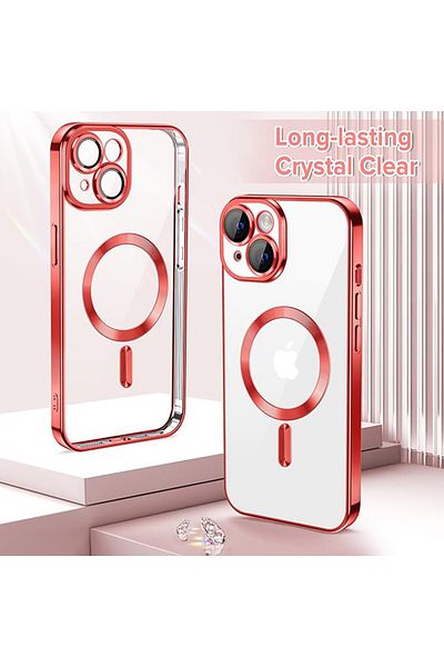 Techsuit Case for iPhone 14 Plus - Techsuit Luxury Crystal MagSafe - Red