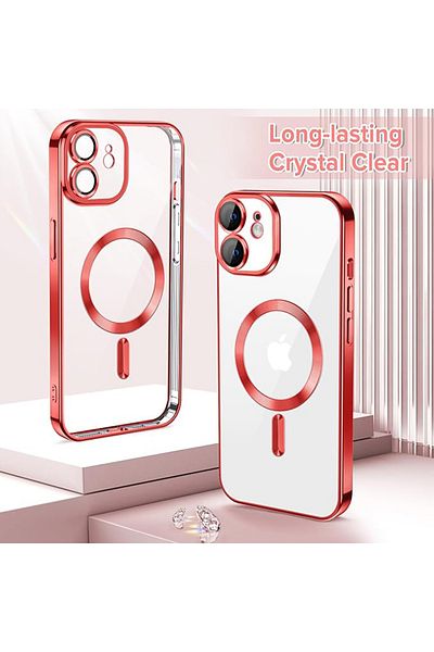 Techsuit Case for iPhone 12 - Techsuit Luxury Crystal MagSafe - Red