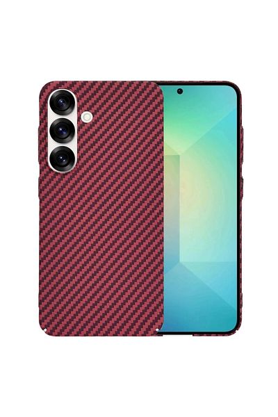 Techsuit Samsung Galaxy S25 Case - Techsuit Carbonite FiberShell - Red