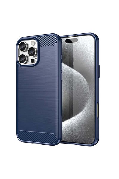 Techsuit Carcasă pentru iPhone 16 Pro Max - Techsuit Carbon Silicone - Albastră