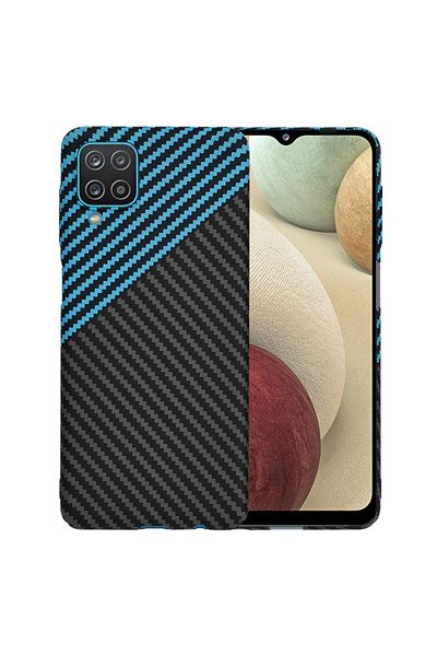 Techsuit Carcasă pentru Samsung Galaxy A12 / A12 Nacho / M12 / F12 - Techsuit Carbonite FiberShell - Blue Pulse
