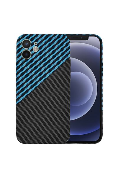 Techsuit Carcasă pentru iPhone 12 - Techsuit Carbonite FiberShell - Blue Pulse