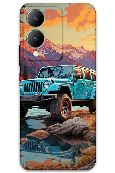 Gramaphone Vivo Y17S Compatible Car Pattern Phone Case + Screen Protector - 5758