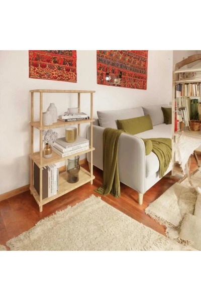 tahtavibe Demonte Raf 4Katlı,Kitaplık,Ayakkabılık,Mutfak Rafı,Çocuk Odası Mob...