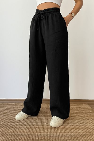 sarıdağ Palazzo linen trousers