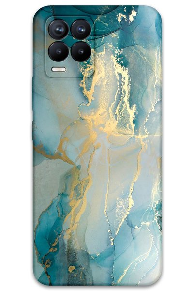 Gramaphone Realme 8 Pro Compatible Marble Pattern Phone Case + Screen Protect...