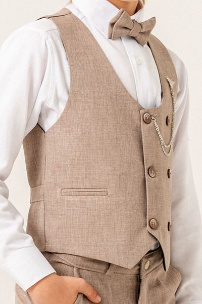 carino's kids Boy's Suit with Linen Vest