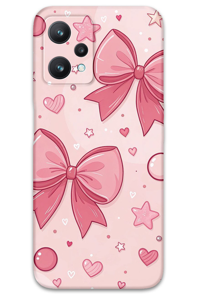 Gramaphone Realme 9 Pro Uyumlu Kurdele Desenli Telefon Kılıfı + Ekran Koruyucu - 5803