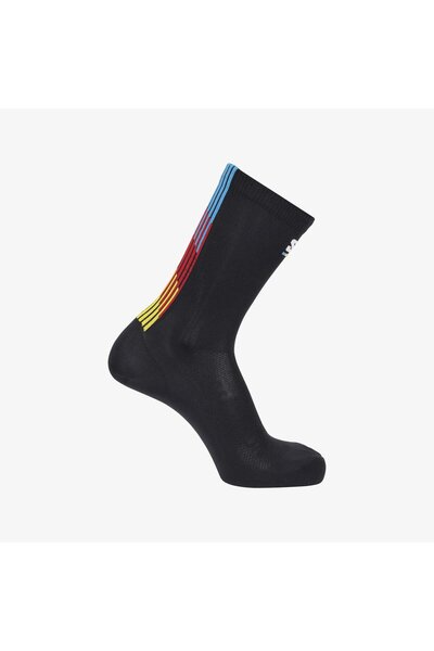 Salomon PULSE RACE FLAG CREW NEW R+L Unisex Çorap Black LC2625200