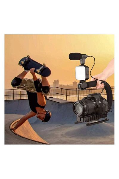 SIKS Professional Vlogging or Podcast Youtube Kit, Compatible with Camera and Phone, Black