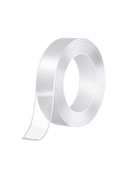 SIKS ® Bandă dublu adezivă, reutilizabilă după spălare, culoare transparentă, 2 metri