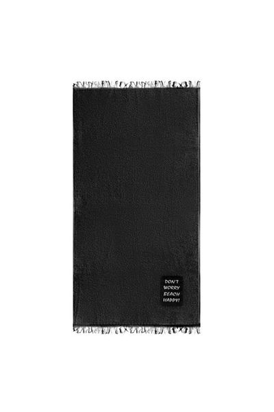 BREZIUM Beach towel made of cotton, ideal for sea and pool, Black, 90x170 cm, BREZIUM