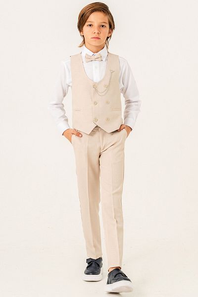 carino's kids Boy's Suit with Linen Vest