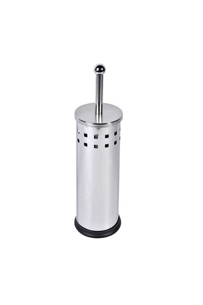 BREZIUM Perie WC cu suport metalic, BREZIUM, argintiu, 39x10 cm