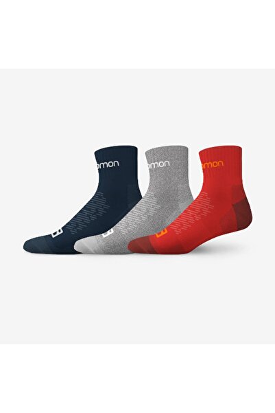 Salomon ACTIVE ANKLE 3 Pack Unisex Çorap Red 160251453