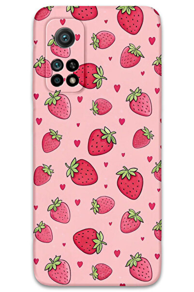 Gramaphone Xiaomi Mi 10T Pro Uyumlu Çilek Desenli Telefon Kılıfı + Ekran Koru...
