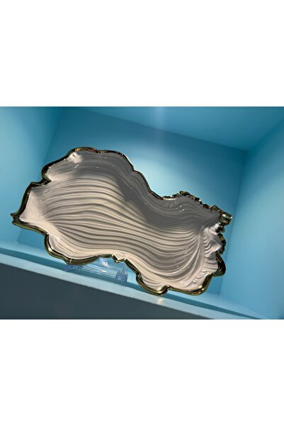hediye ESTERHOMEDECOR طبق تقديم بورسلين مقاس 39*27*3 سم
