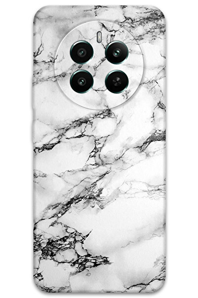 Gramaphone Realme 12 Pro Plus Uyumlu Mermer Desenli Telefon Kılıfı + Ekran Ko...