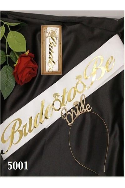 CANSIN Bride Sash Crown Set