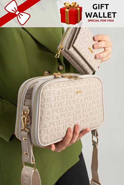 Just Polo Women's 5 Compartment Crossbody Bag Shoulder Bag and Wallet Combina...