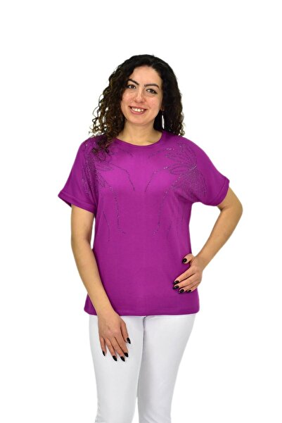 lavella تي شيرت نسائي من الليكرا بأكمام نصف كم Zeroaka Stone BGL-ST04655