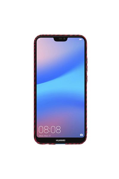 Techsuit Huawei P20 Lite Case - Techsuit Carbonite FiberShell - Red