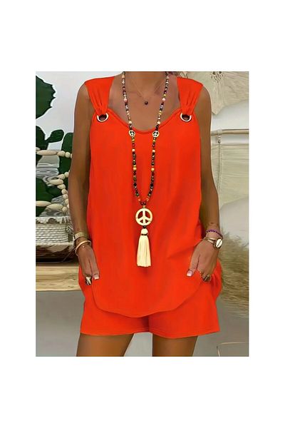 BAYAN Kolsuz V-Neck Bird Eye Detailblue Short Aerobin Double Set