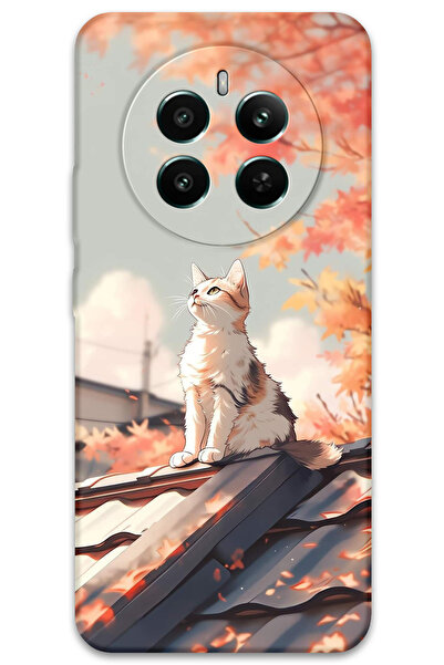 Gramaphone Realme 12 Pro Plus Uyumlu Kedi Desenli Telefon Kılıfı + Ekran Koru...