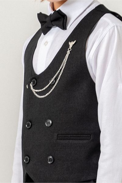 carino's kids Boy's Suit with Linen Vest