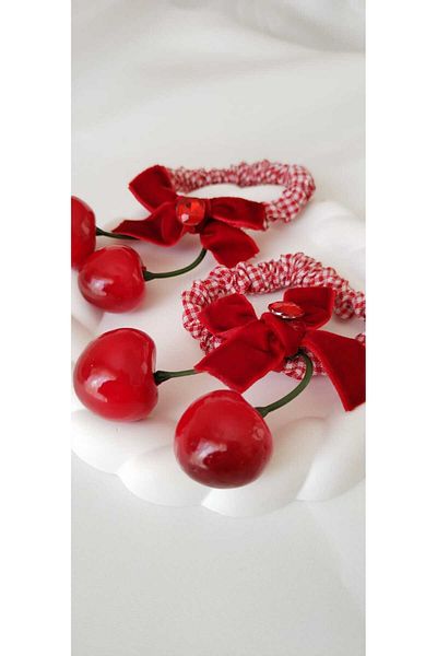 EMKSHOP Pair of 2 Cherry Model Bow Tie Buckles