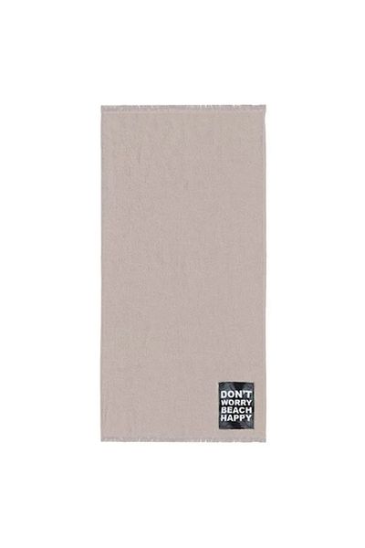 BREZIUM Cotton Beach Towel, Ideal for Sea and Pool, Beige, 170x90 cm