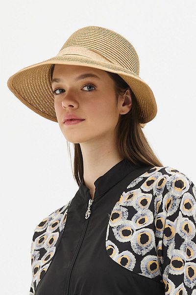 C&City Straw Beach Hat with Brim Y25730-27 Mink