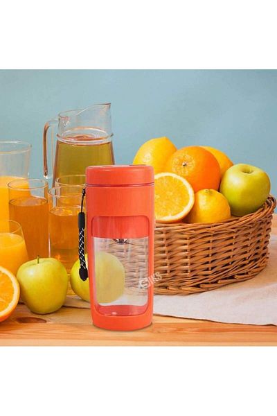 SIKS Blender portabil cu încărcare USB, 6 lame, capacitate 450 ml, portocaliu