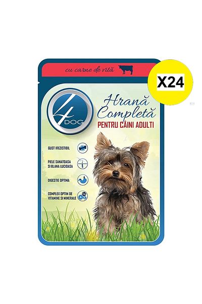4dog X24 - 4DOG HRANA CAINI IN SOS PLIC 100G VITA