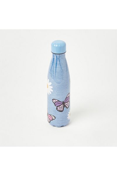 Juniors Butterfly Print Stainless Steel Water Bottle - 500 ml