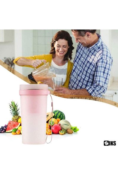 SIKS Mini Portable Blender JU4000 SIKS, Capacity 300 ml, USB Charging, 50W, Pink