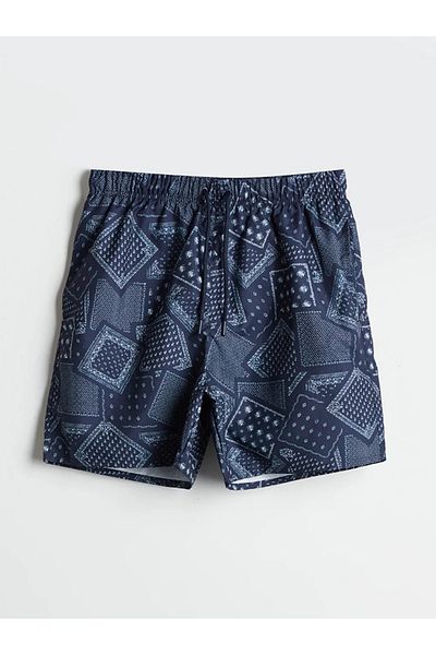 LC Waikiki Xside Navy Blue Short Length Patterned Men's Swim Shorts